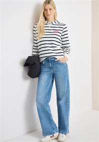 Sweatshirt mit Kapuze und Chestprint universal blue