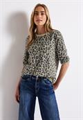 Sweatshirt mit Leo-Muster coastal beige
