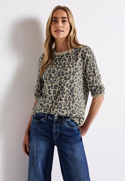 Sweatshirt mit Leo-Muster coastal beige