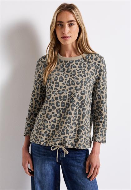 Sweatshirt mit Leo-Muster coastal beige