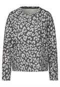 Sweatshirt mit Leo-Muster echo grey mel.