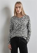 Sweatshirt mit Leo-Muster echo grey mel.