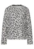 Sweatshirt mit Leo-Muster heather grey mel.