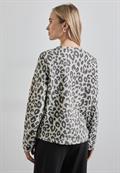 Sweatshirt mit Leo-Muster heather grey mel.