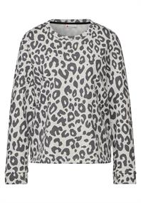 Sweatshirt mit Leo-Muster heather grey mel.