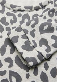 Sweatshirt mit Leo-Muster heather grey mel.