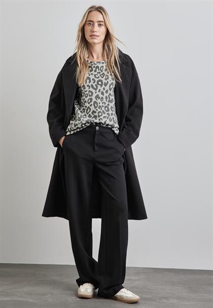 Sweatshirt mit Leo-Muster heather grey mel.