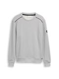 Sweatshirt mit Logo-Badge offwhite navy stripe structure