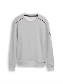Sweatshirt mit Logo-Badge offwhite navy stripe structure