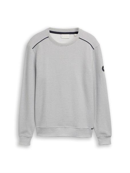 Sweatshirt mit Logo-Badge offwhite navy stripe structure