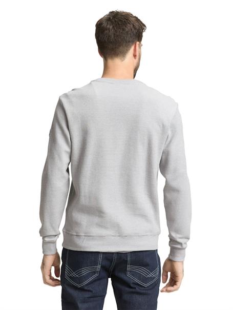 Sweatshirt mit Logo-Badge offwhite navy stripe structure