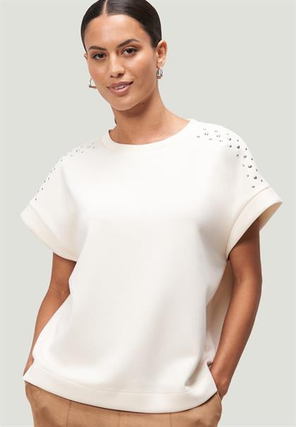 Sweatshirt mit Nieten patch creamsilver