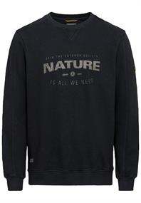 Sweatshirt mit Print aus reiner Baumwolle asphalt