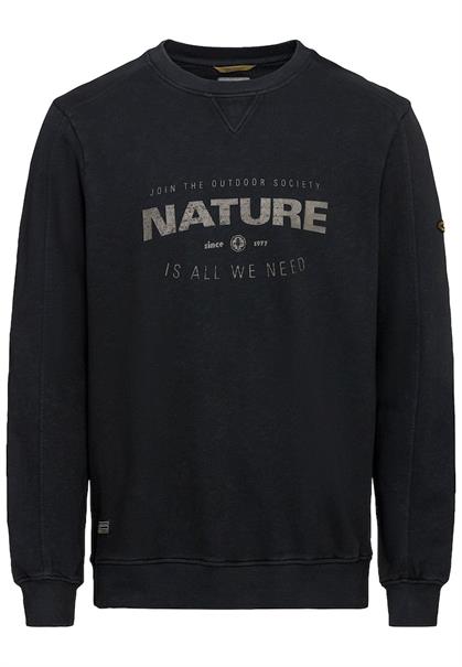 Sweatshirt mit Print aus reiner Baumwolle asphalt