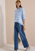 Sweatshirt mit Rundhals und Tunnelzug easy blue