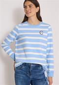 Sweatshirt mit Rundhals und Tunnelzug easy blue