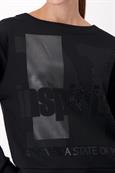 Sweatshirt mit Schrift schwarz