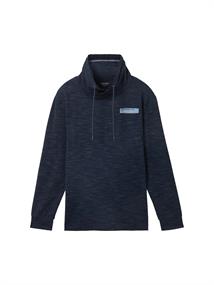 Sweatshirt mit Snood in Melange Optik navy middle blue injected