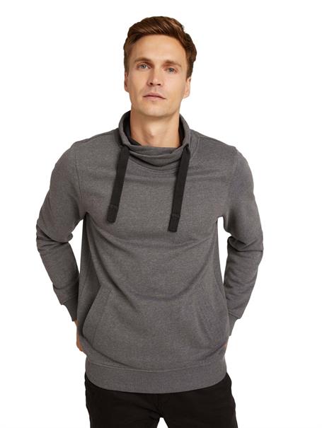 Sweatshirt mit Stehkragen anthracite melange