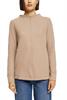 Sweatshirt mit Stehkragen, Baumwollmix taupe
