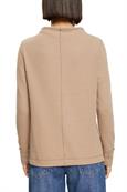 Sweatshirt mit Stehkragen, Baumwollmix taupe