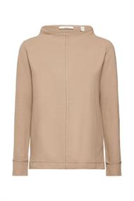 Sweatshirt mit Stehkragen, Baumwollmix taupe