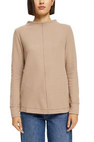 Sweatshirt mit Stehkragen, Baumwollmix taupe