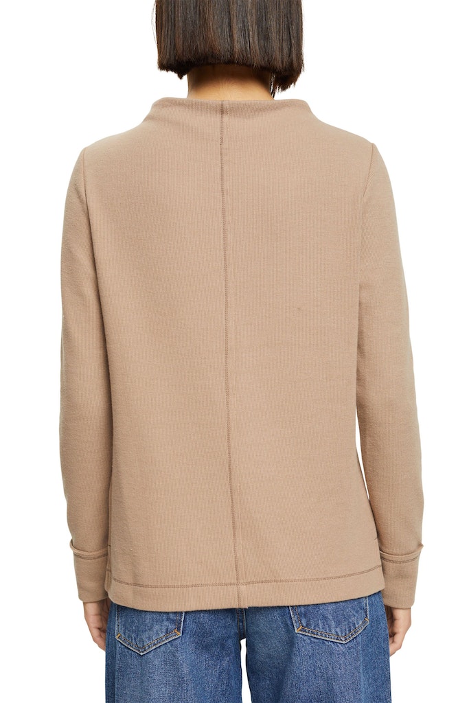 sweatshirt-mit-stehkragen-baumwollmix-taupe