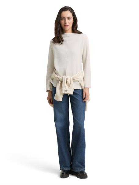 Sweatshirt mit Stehkragen sand stone beige melange