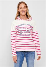 Sweatshirt mit Streifen fresh pink