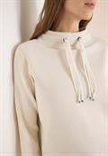 Sweatshirt mit Strickärmeln pearl beige