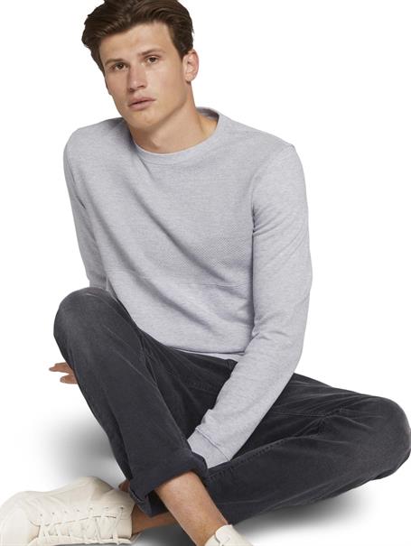 Sweatshirt mit Struktur light stone grey melange