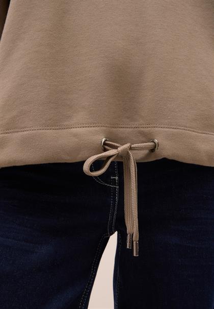 Sweatshirt mit Tunnelzug natural taupe