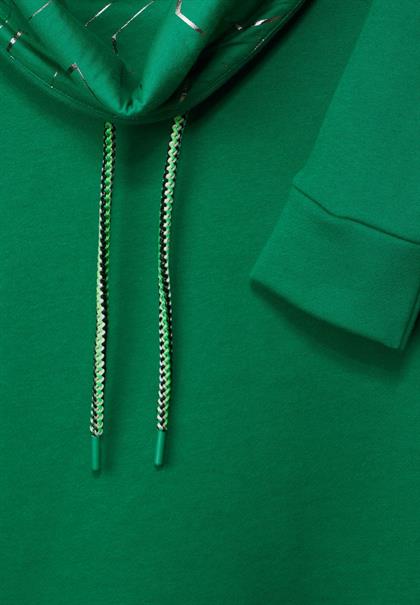 Sweatshirt mit Volumenkragen easy green