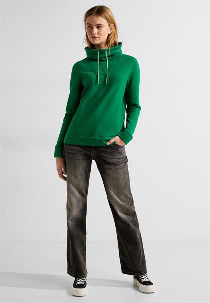 Sweatshirt mit Volumenkragen easy green