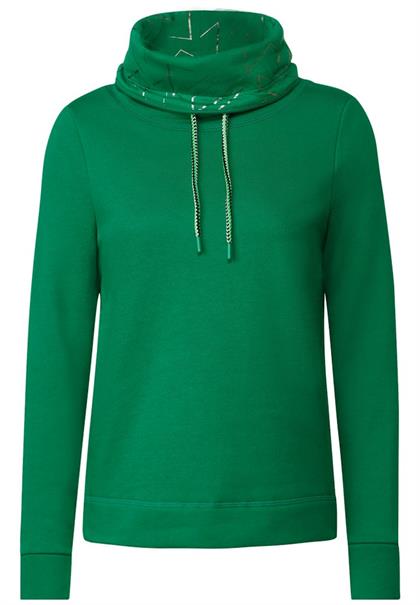 Sweatshirt mit Volumenkragen easy green