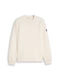 Sweatshirt mit Waffelstruktur gardenia white