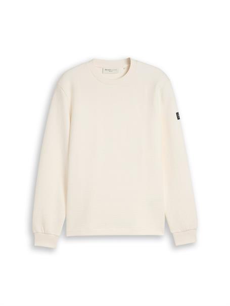 Sweatshirt mit Waffelstruktur gardenia white