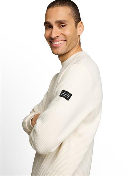 Sweatshirt mit Waffelstruktur gardenia white