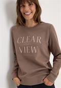 Sweatshirt mit Wording cocoa taupe