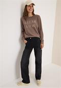 Sweatshirt mit Wording cocoa taupe