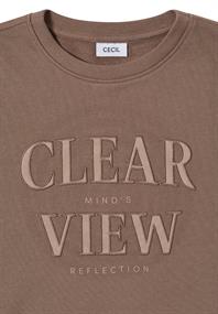 Sweatshirt mit Wording cocoa taupe