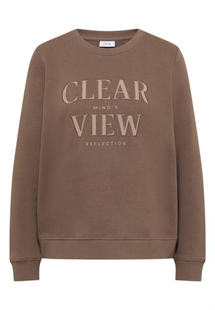 Sweatshirt mit Wording cocoa taupe
