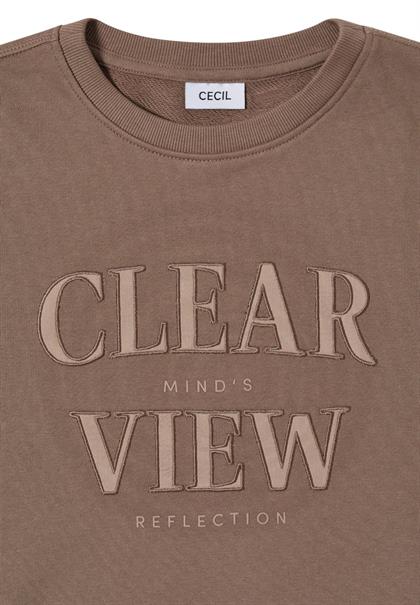 Sweatshirt mit Wording cocoa taupe