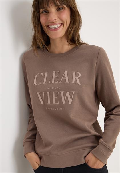 Sweatshirt mit Wording cocoa taupe