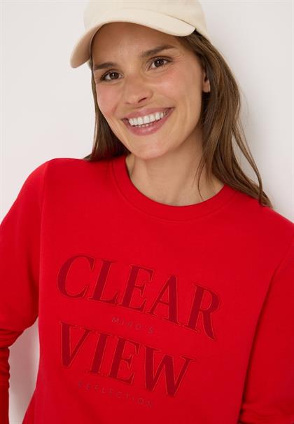 Sweatshirt mit Wording fiery red