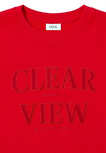 Sweatshirt mit Wording fiery red