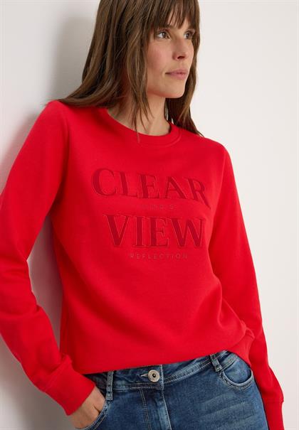 Sweatshirt mit Wording fiery red