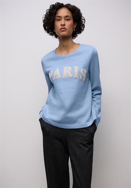 Sweatshirt mit Wording frosted blue