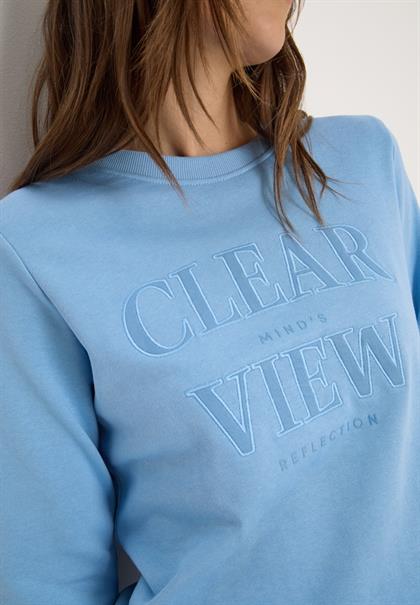 Sweatshirt mit Wording sporty light blue